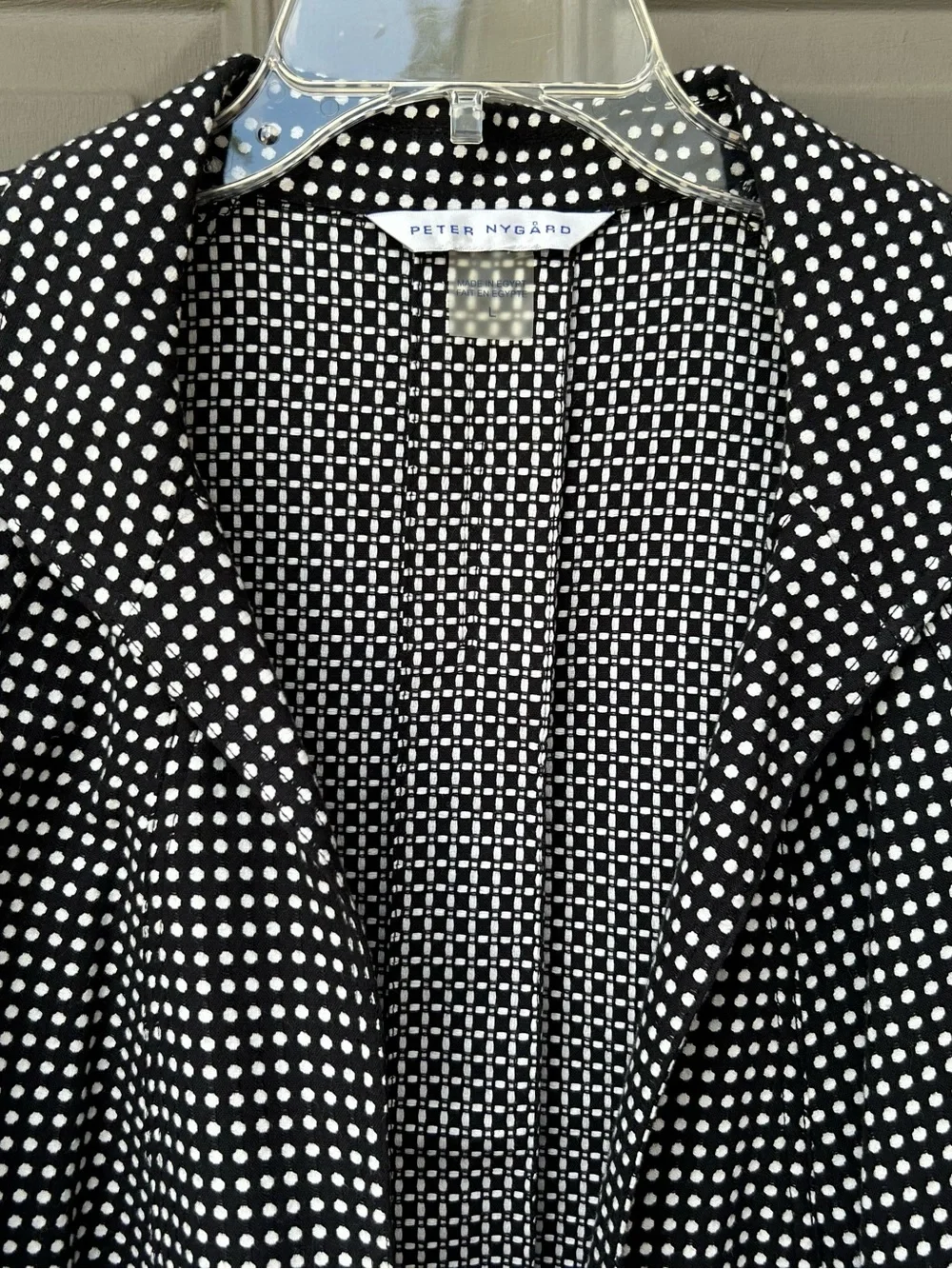 Black and White Polka Dot Open-Front Women's Jacket